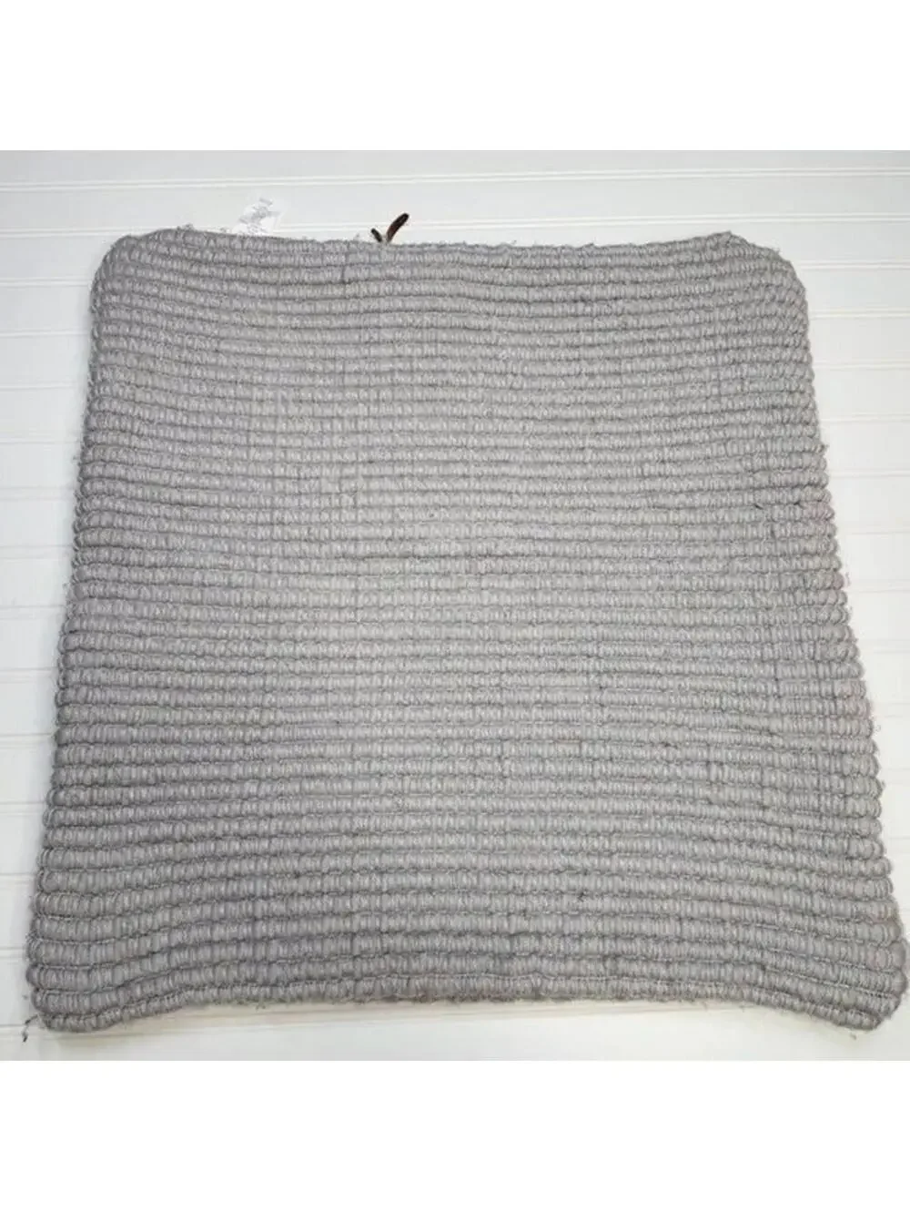 Pottery Barn 24x24 Textured Pillow Cover Gray Chunky Knit Cotton Euro Sham